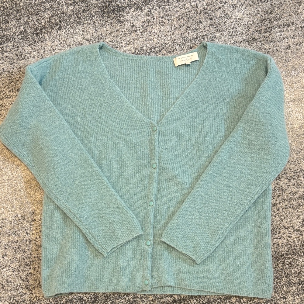 Sezane Seafoam Green Cardigan Sweater